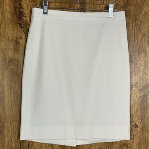 J. Crew Petite Pencil Skirt in bi-stretch cotton G3062 0P Vanilla White